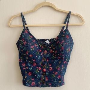 Denim & Flowers Bustier